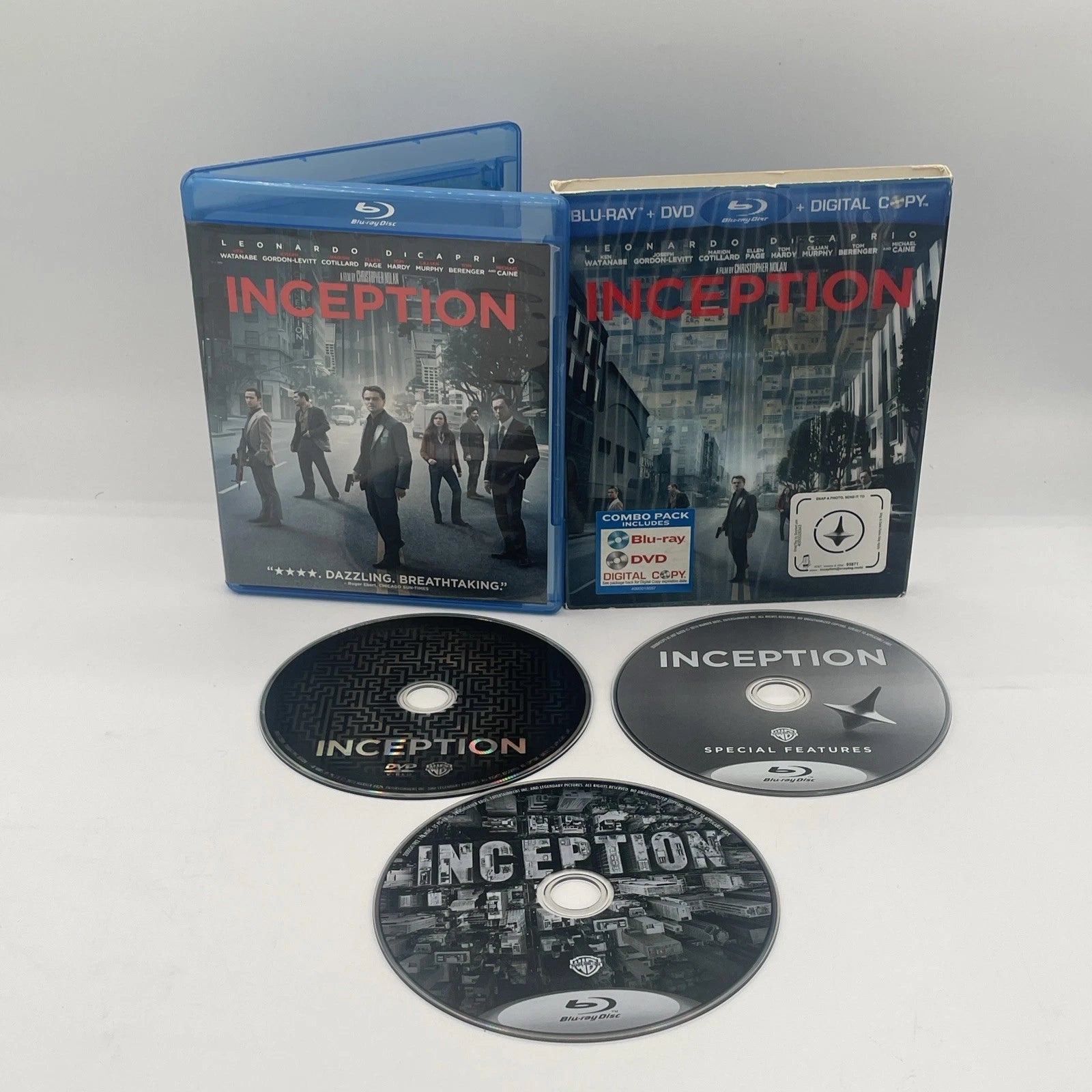 Inception (Blu-ray/DVD, 2010, 3-Disc Set)