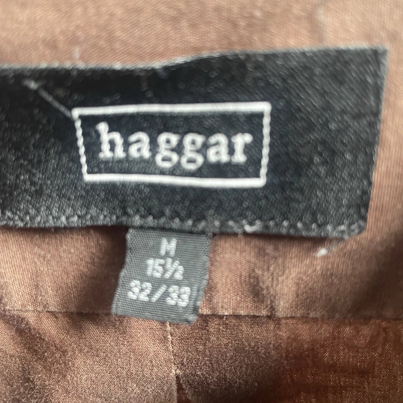 Men’s Brown Dress Shirt Haggar Size 15.5 32/33