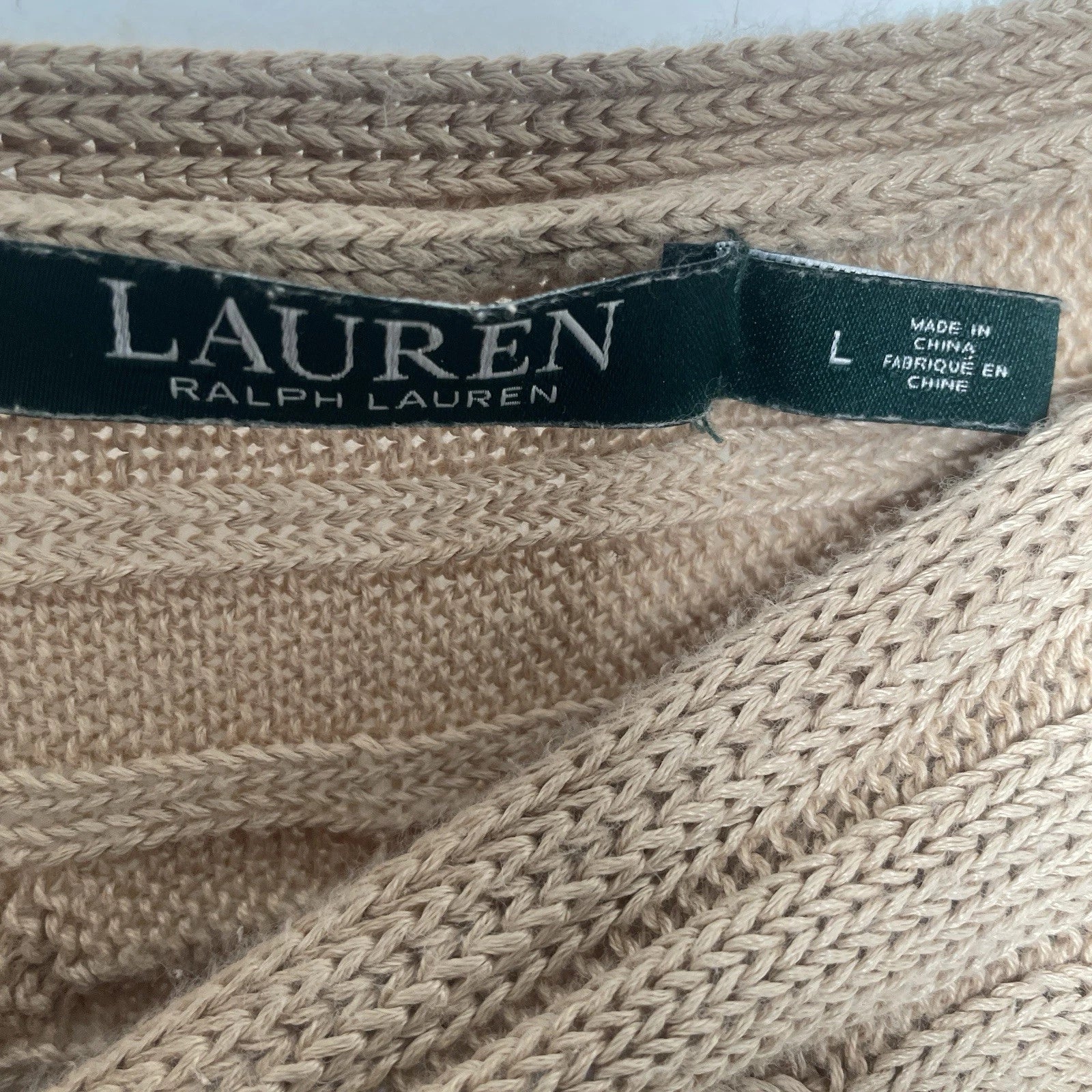 Lauren Ralph Lauren Tan Sweater Women’s Large