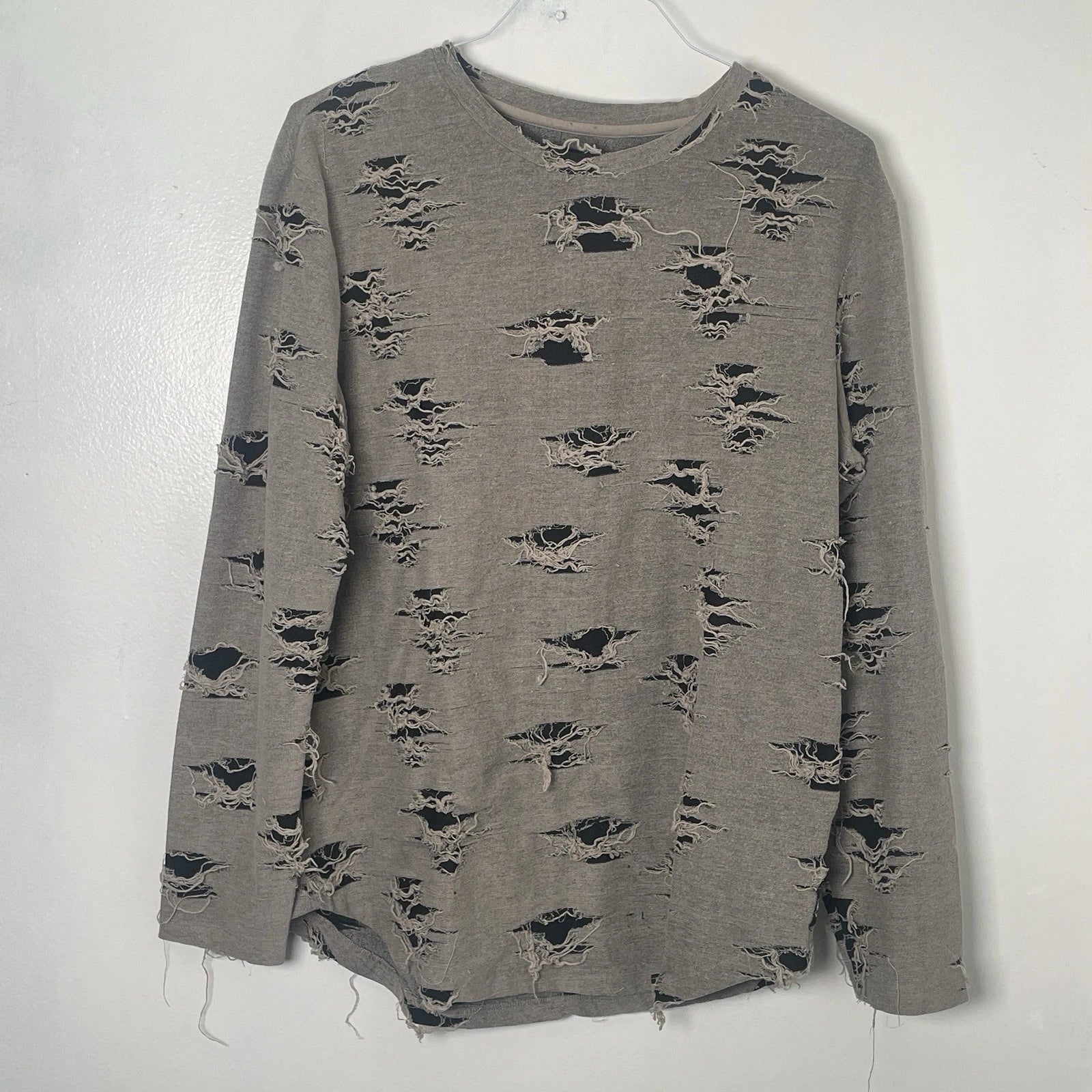 GBG Los Angeles Distressed Grey Long Sleeve Shirt