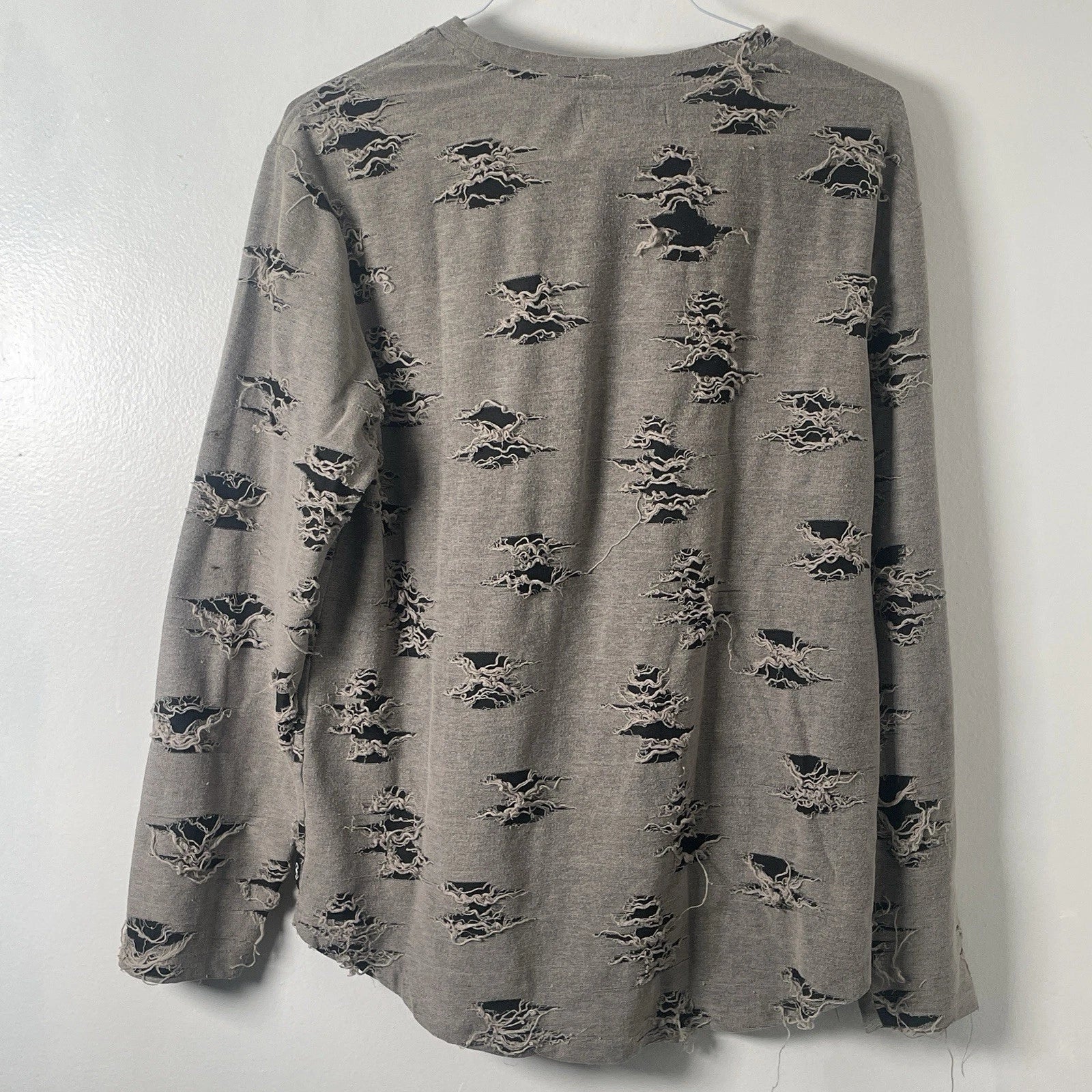 GBG Los Angeles Distressed Grey Long Sleeve Shirt