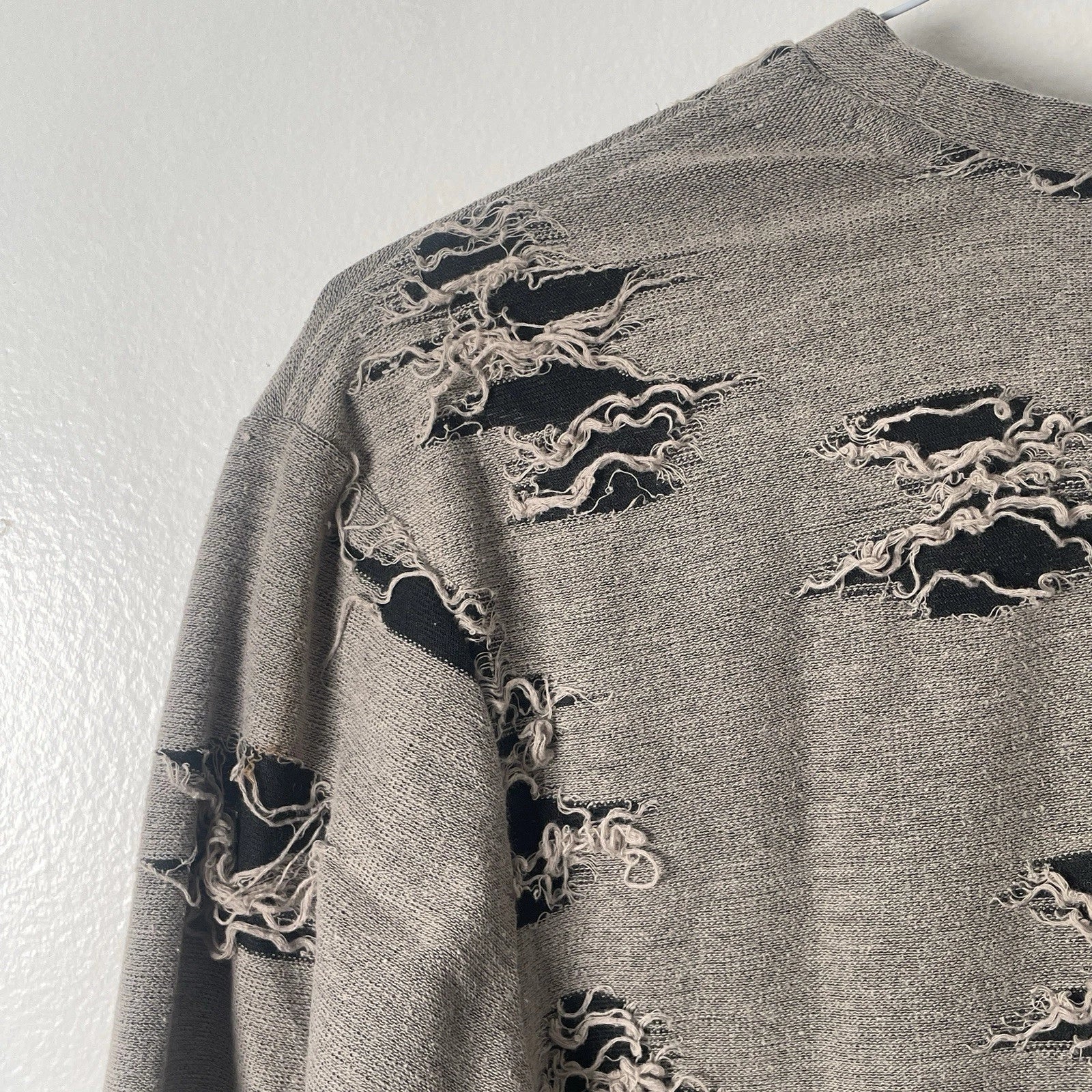 GBG Los Angeles Distressed Grey Long Sleeve Shirt