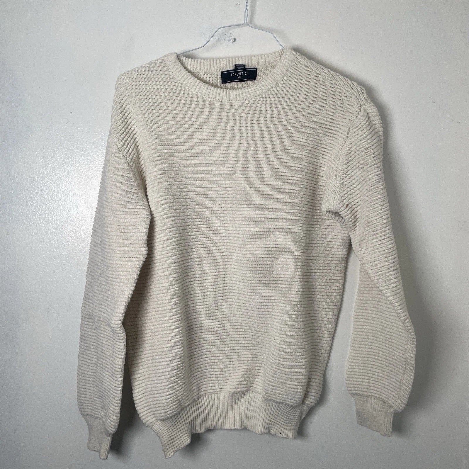 Forever 21 Men’s Medium Beige Crewneck Pullover Sweater