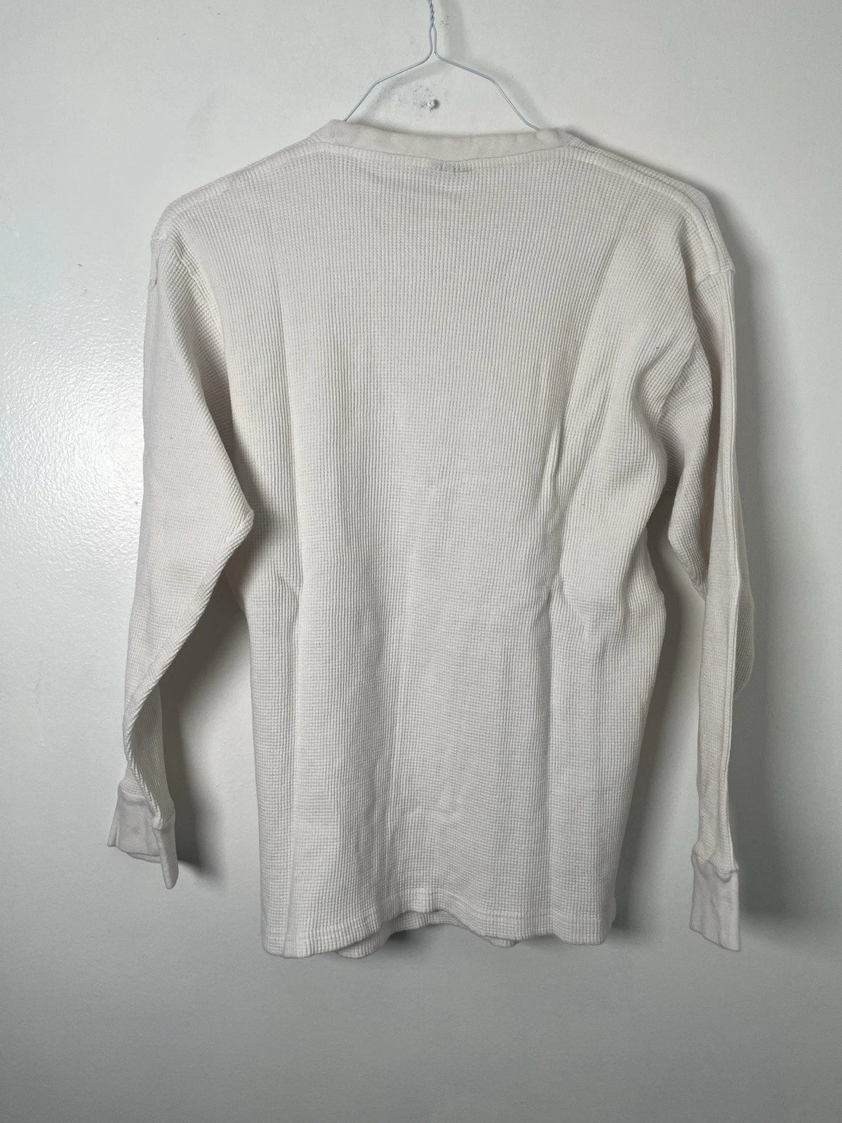 Heavyweight Gemrock Men’s 2XL White Pullover Cotton Sweater Waffle Knit Design