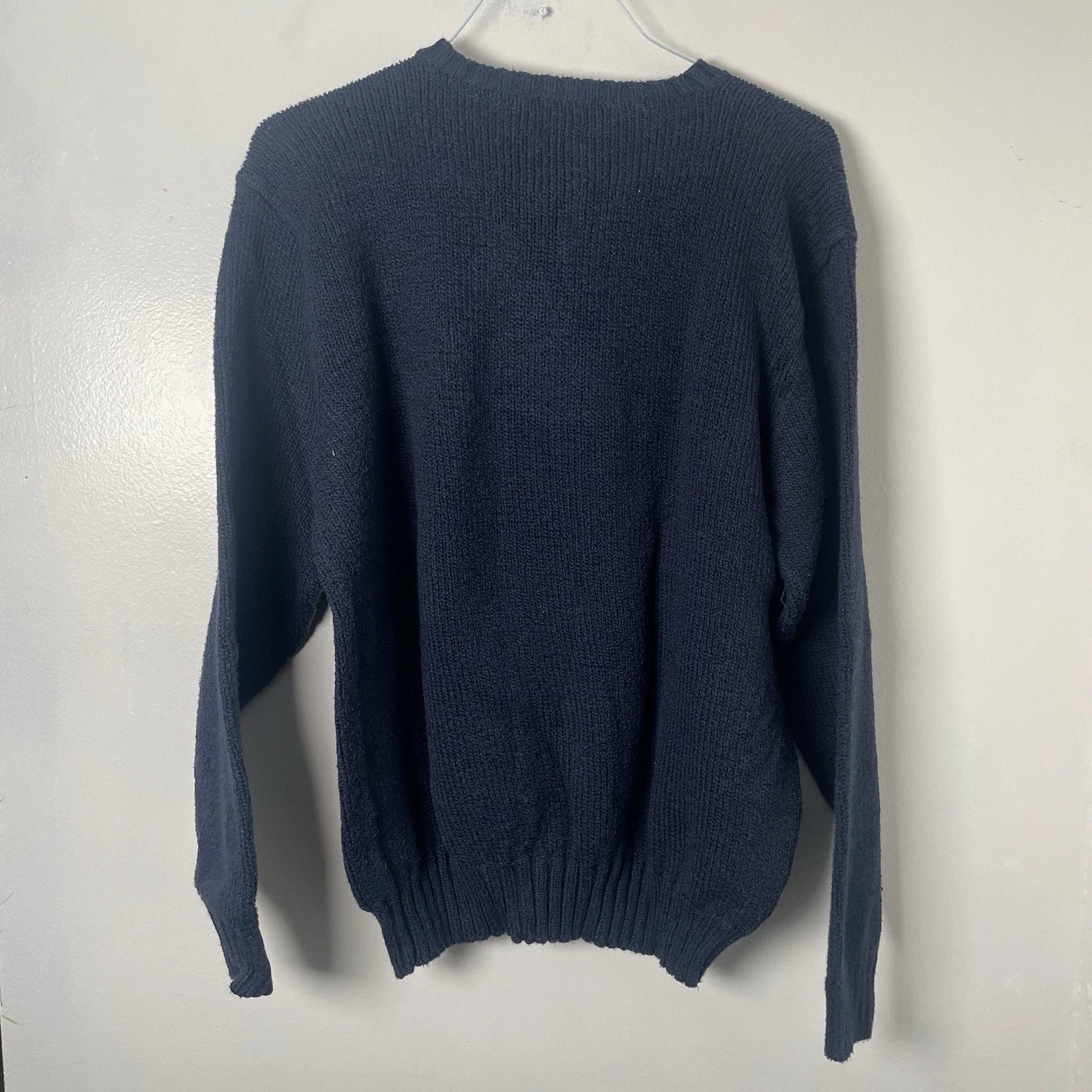 Vintage Polo Ralph Lauren Navy Blue 100% Cotton Pullover Sweater Men’s XL