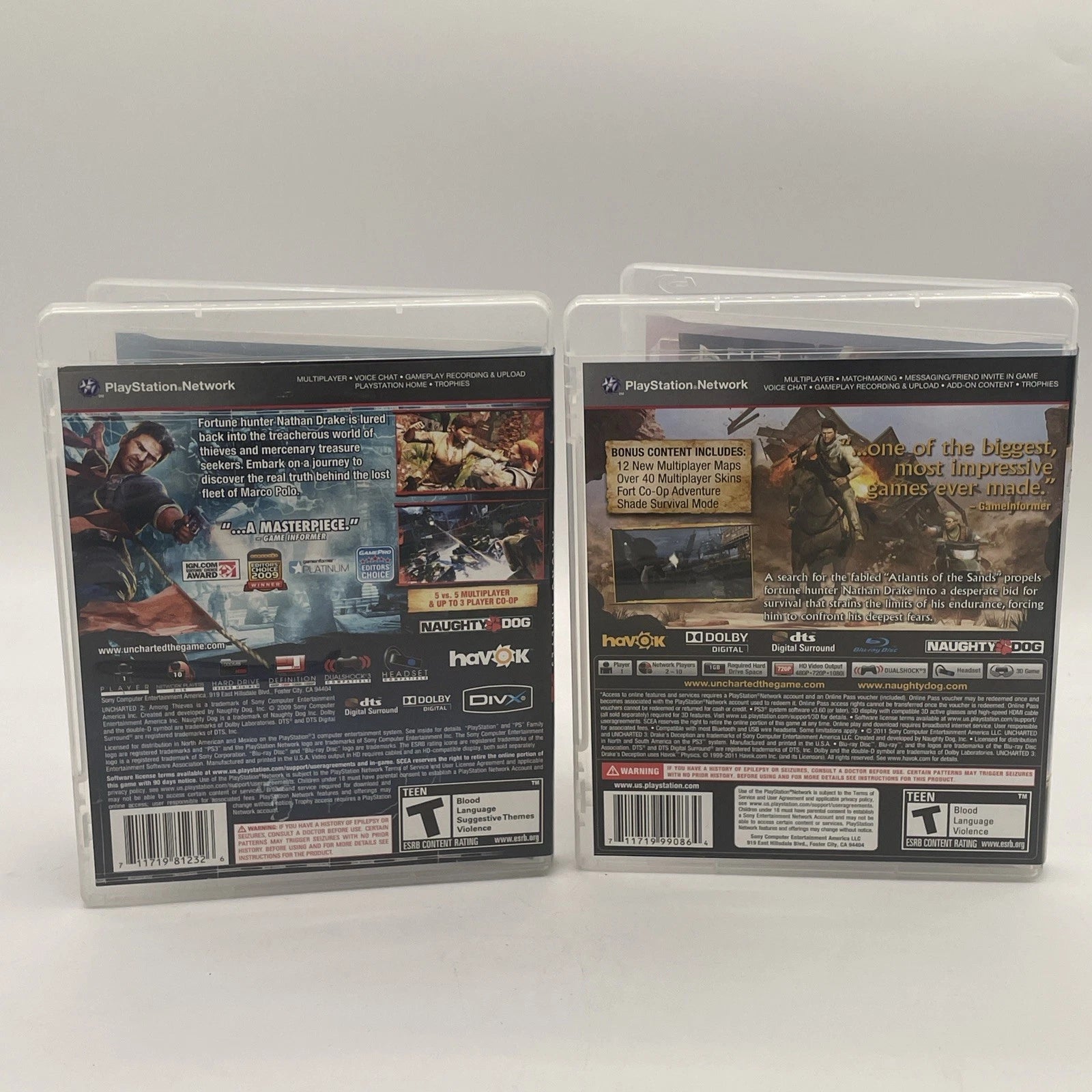 Uncharted 2 Among Thieves & Uncharted 3 Drakes Deception PS3